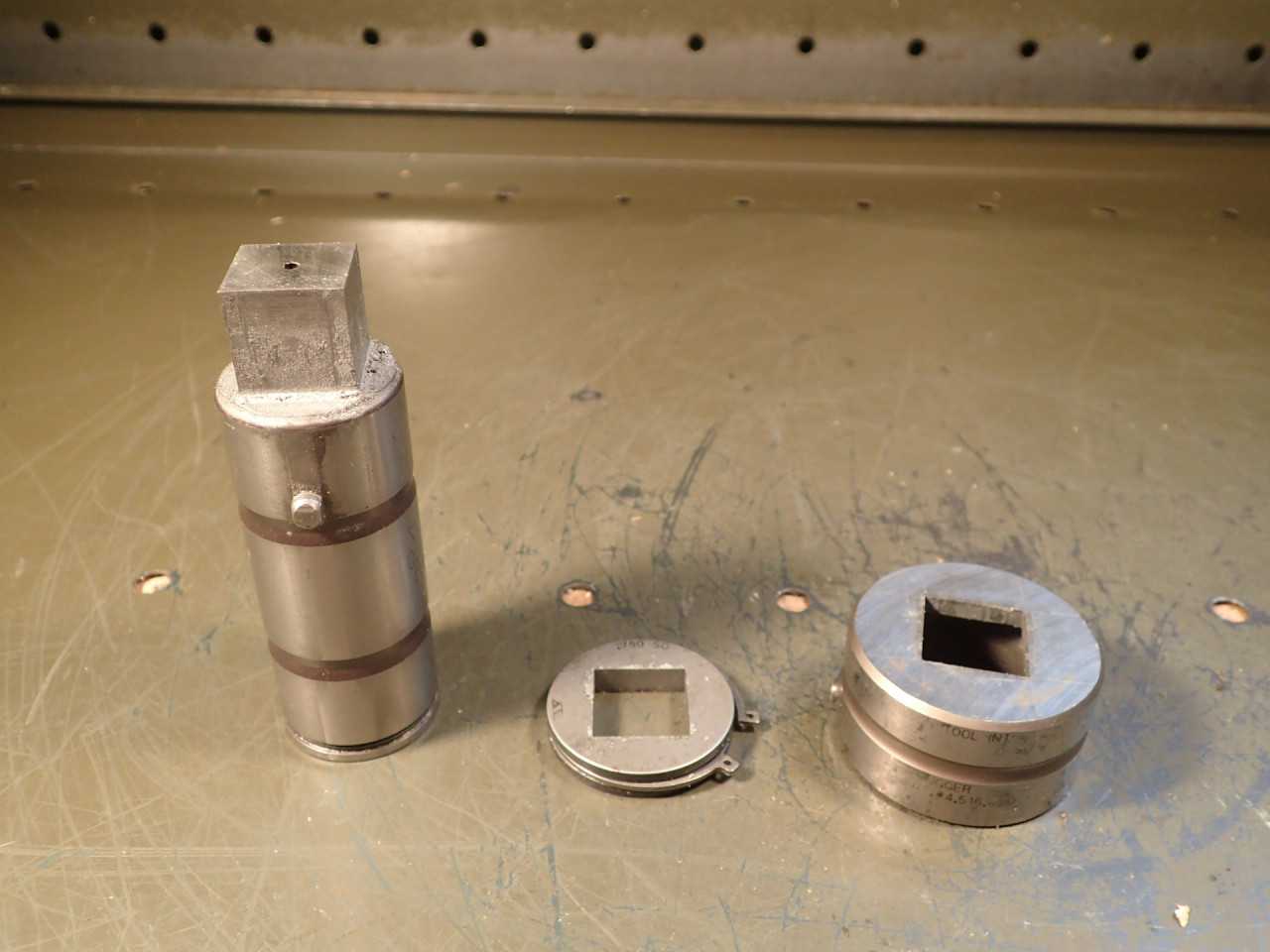 Wilson Tool .750" Square Turret Punch Die & Stripper Set 1-7/8 Base 1.25 Shaft - MACHINING ACCESSORIES & TOOLING