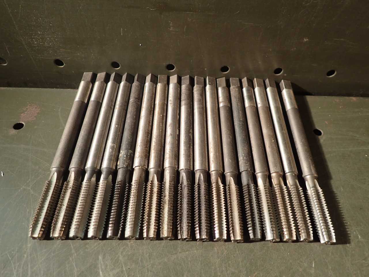 17 Pc Lot 7/16" -14 NC Hand Thread 6" Extension Taps: 7/16" Dia Shank - HOLEMAKING TOOLS
