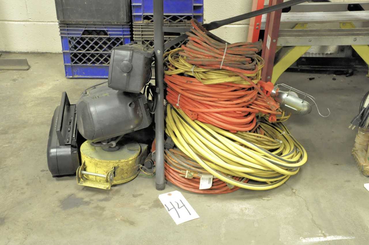 Lot Extension Cords Drop Lights and Radios - LIGHTING