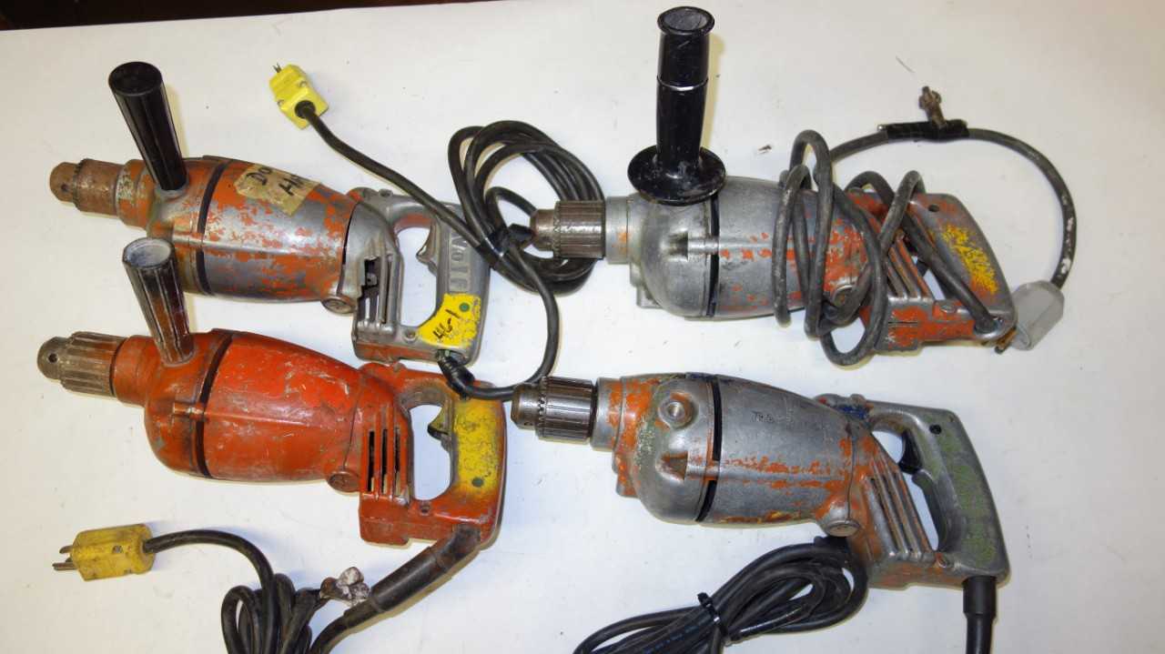 LOT OF 4 ASSORTED WOLF 1/2IN MIXING DRILLS - ELECTRIC POWER TOOLS
