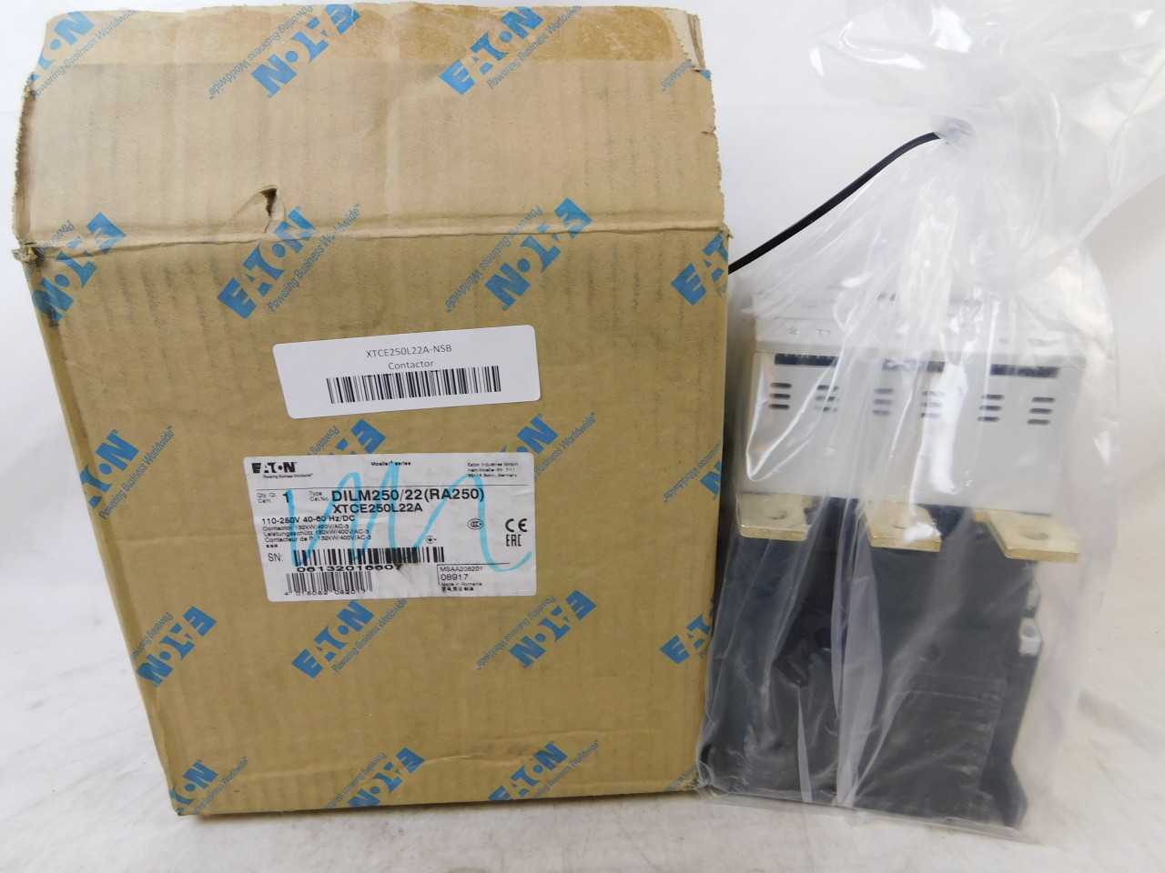(2) Eaton XTCE250L22A Contactor Non-Reversing 3P 27 110/120VAC 50/60Hz - CONTACTORS