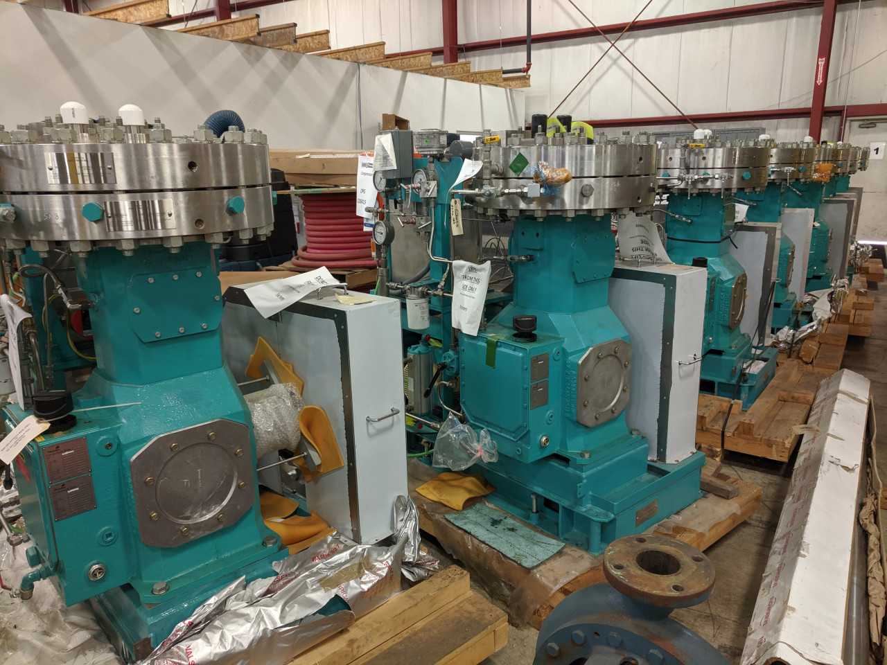 LOT OF 8 HOWDEN D 123 LC 2 T1 VERTICAL RECYCLE GAS DIAPHRAGM COMPRESSOR - AIR COMPRESSORS
