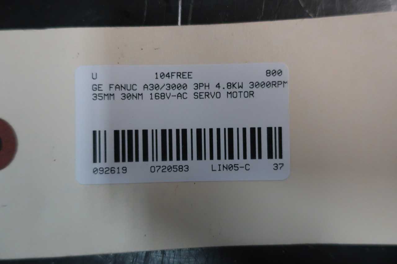 GE FANUC A06B-0153-B175 A30/3000 3PH 4.8KW 3000RPM 35MM 30NM 168V-AC SERVO MOTOR - SERVO