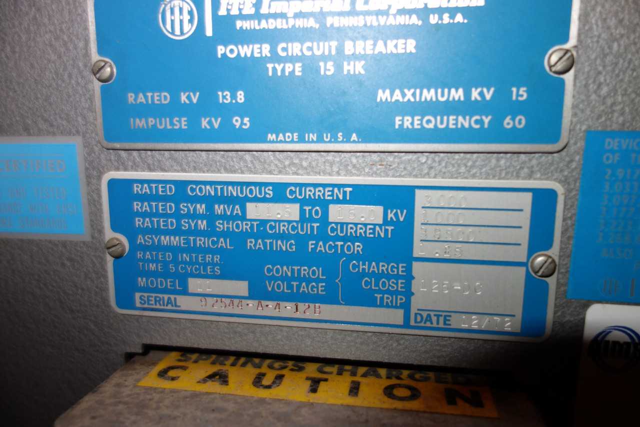 ITE TYPE 15 HK MODEL 11 3000A SWITCHGEAR CIRCUIT BREAKER - SWITCHGEAR