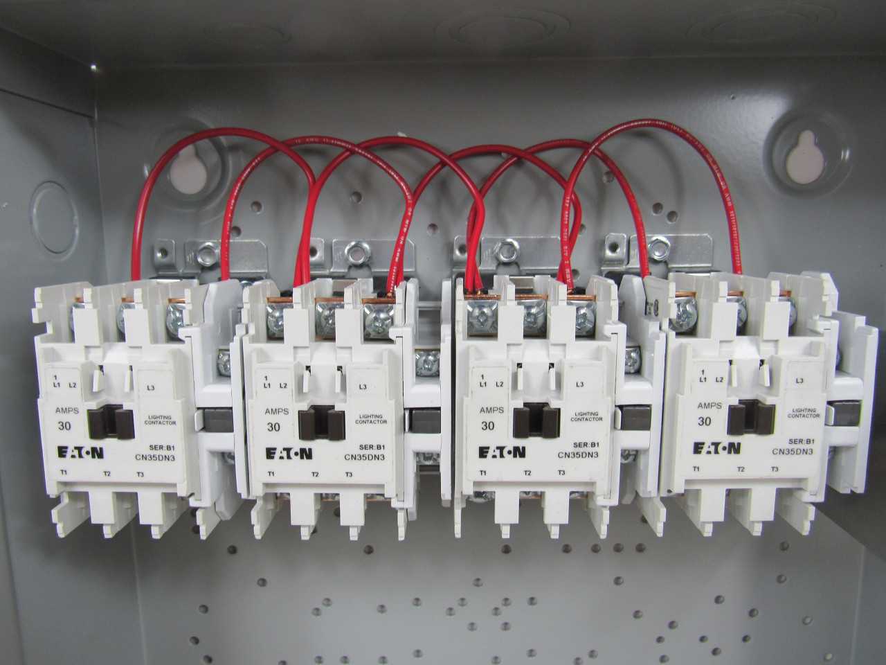 1x Eaton ECL03C1ABA Lighting Contactor Electrically Held 12P 30A 50/60Hz NEMA Type 1 110/120VAC - CONTACTORS