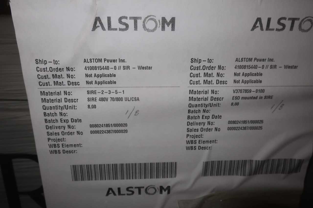 ALSTOM SIRE-2-3-5-1 PRECIPITATOR RECTIFIER 480V - PROCESS EQUIPMENT