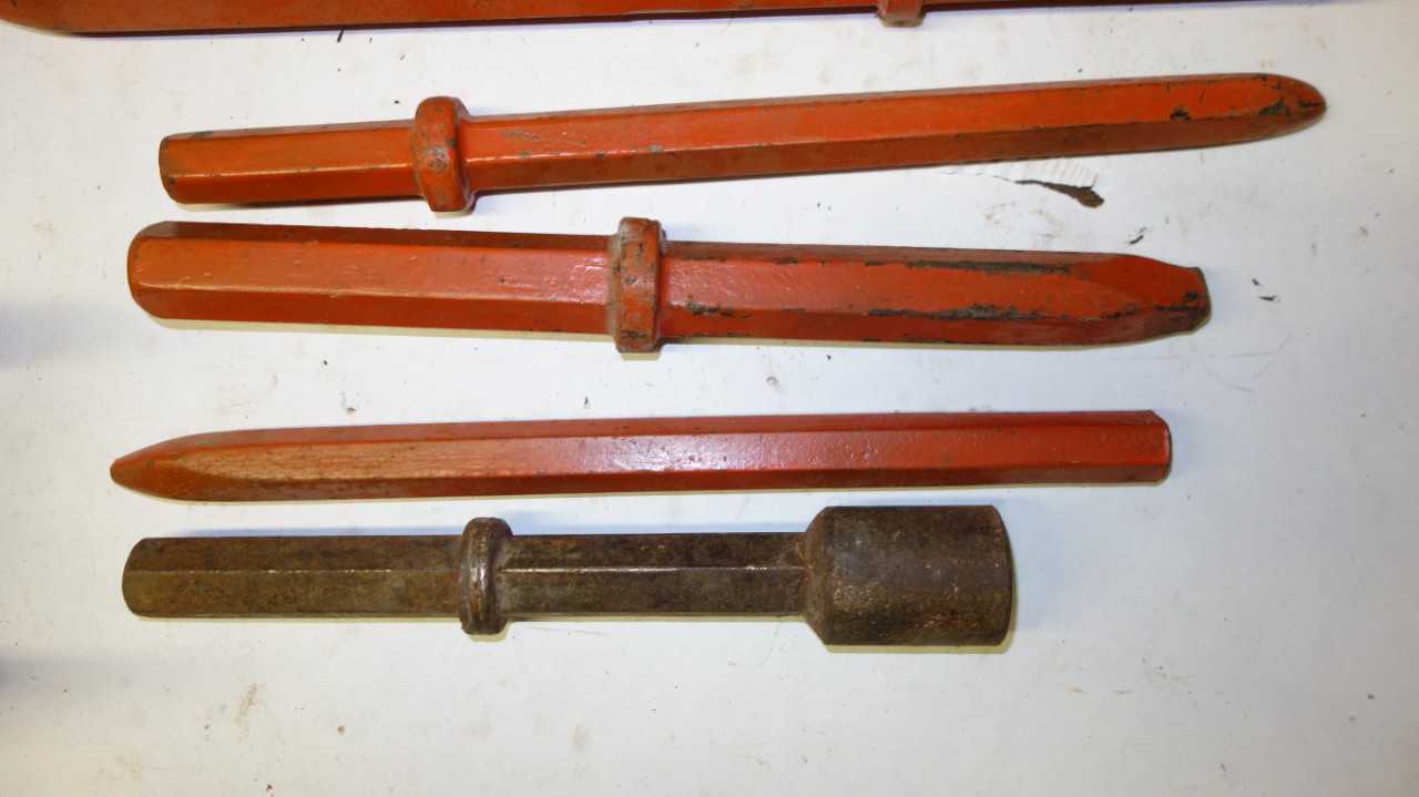 LOT OF 12 ASSORTED JACK HAMMER BITS - ELECTRIC POWER TOOLS