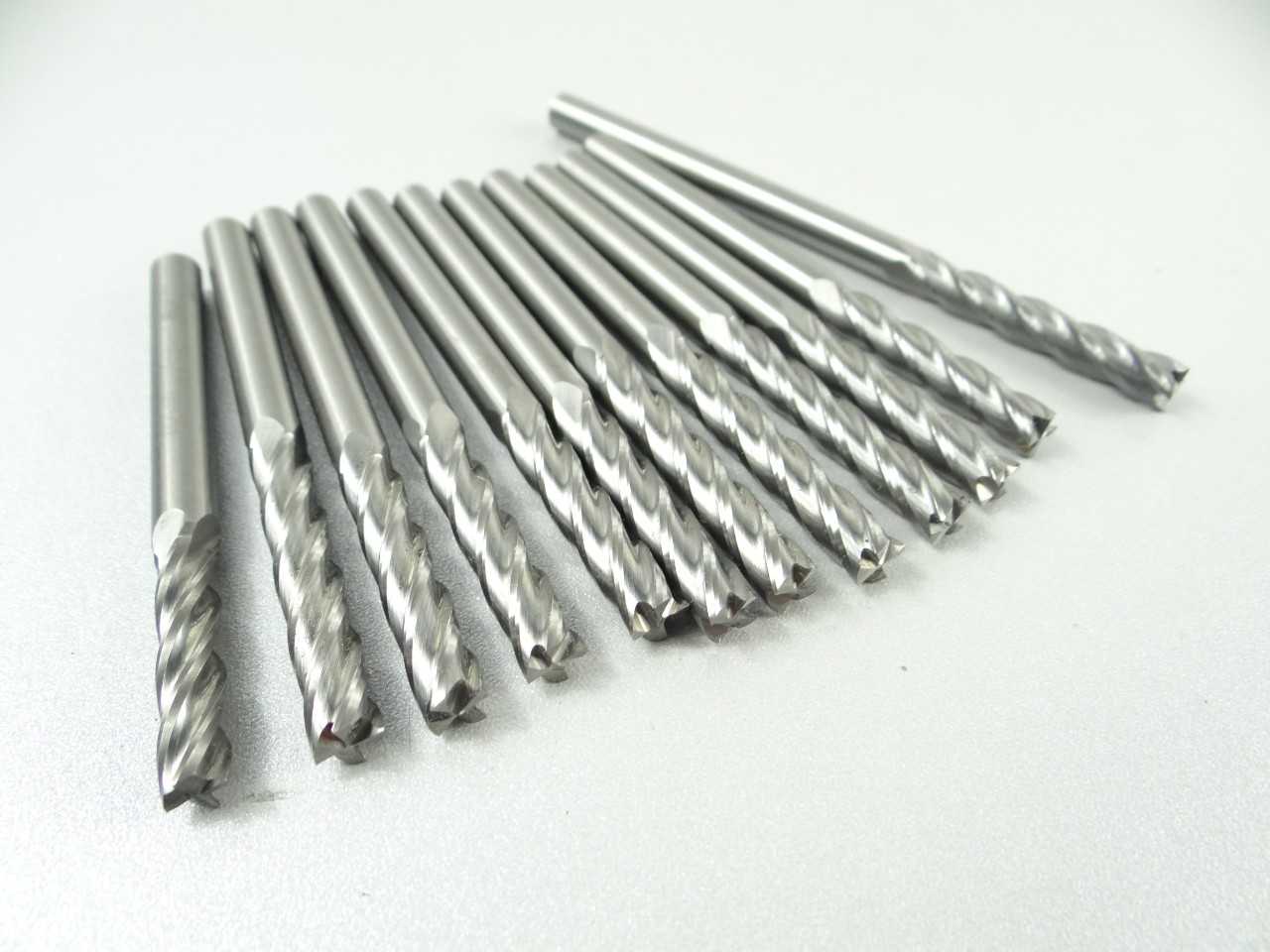 Lot of 12 Solid Carbide 4 Flute End Mills - MACHINING ACCESSORIES & TOOLING