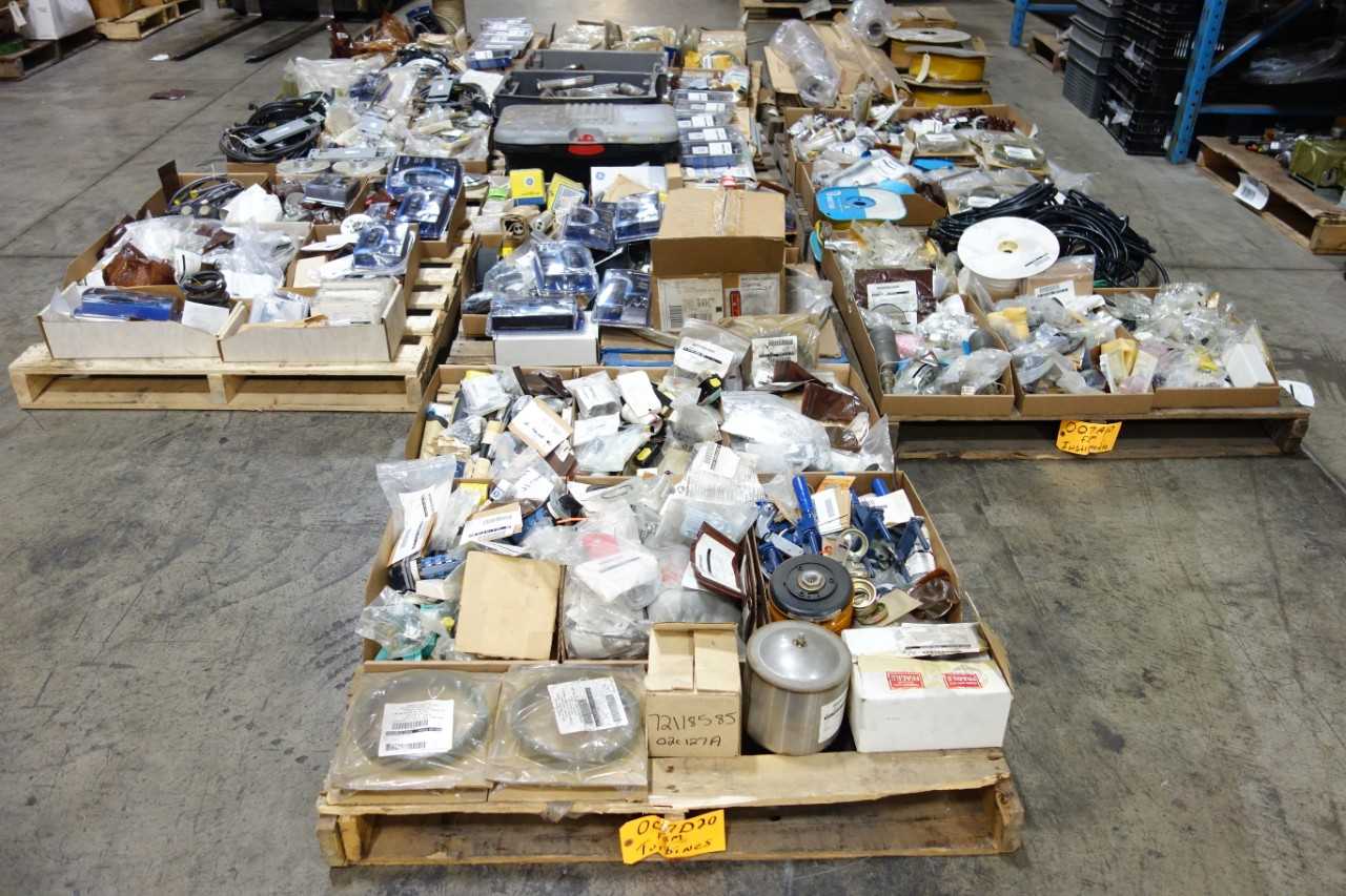 10 PALLETS OF ASSORTED MISCELLANEOUS INDUSTRIAL SURPLUS - ELECTRICAL COMPONENTS