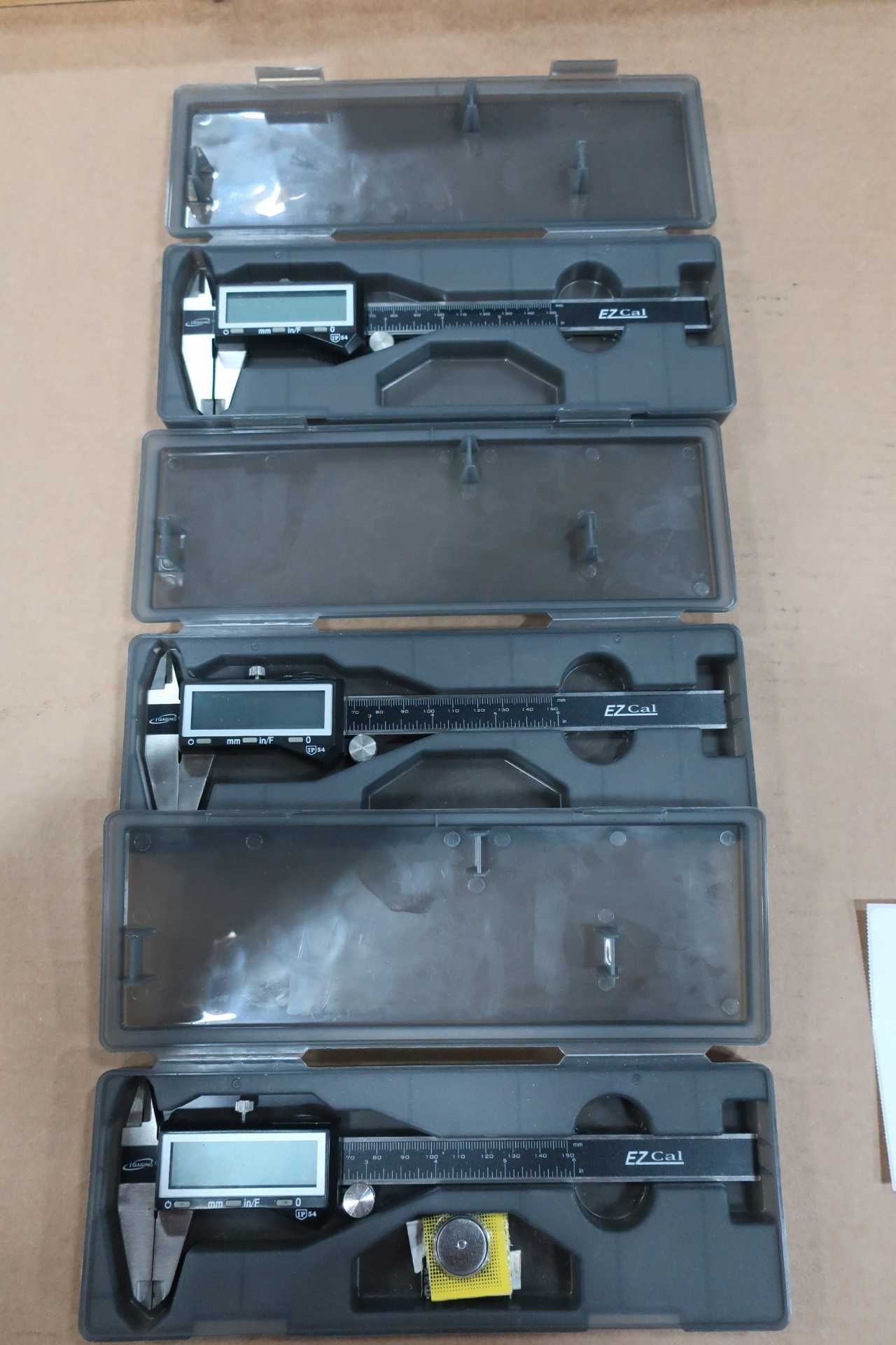 LOT OF 6 ASSORTED DIGITAL AND DIAL CALIPERS - ELECTRIC POWER TOOLS