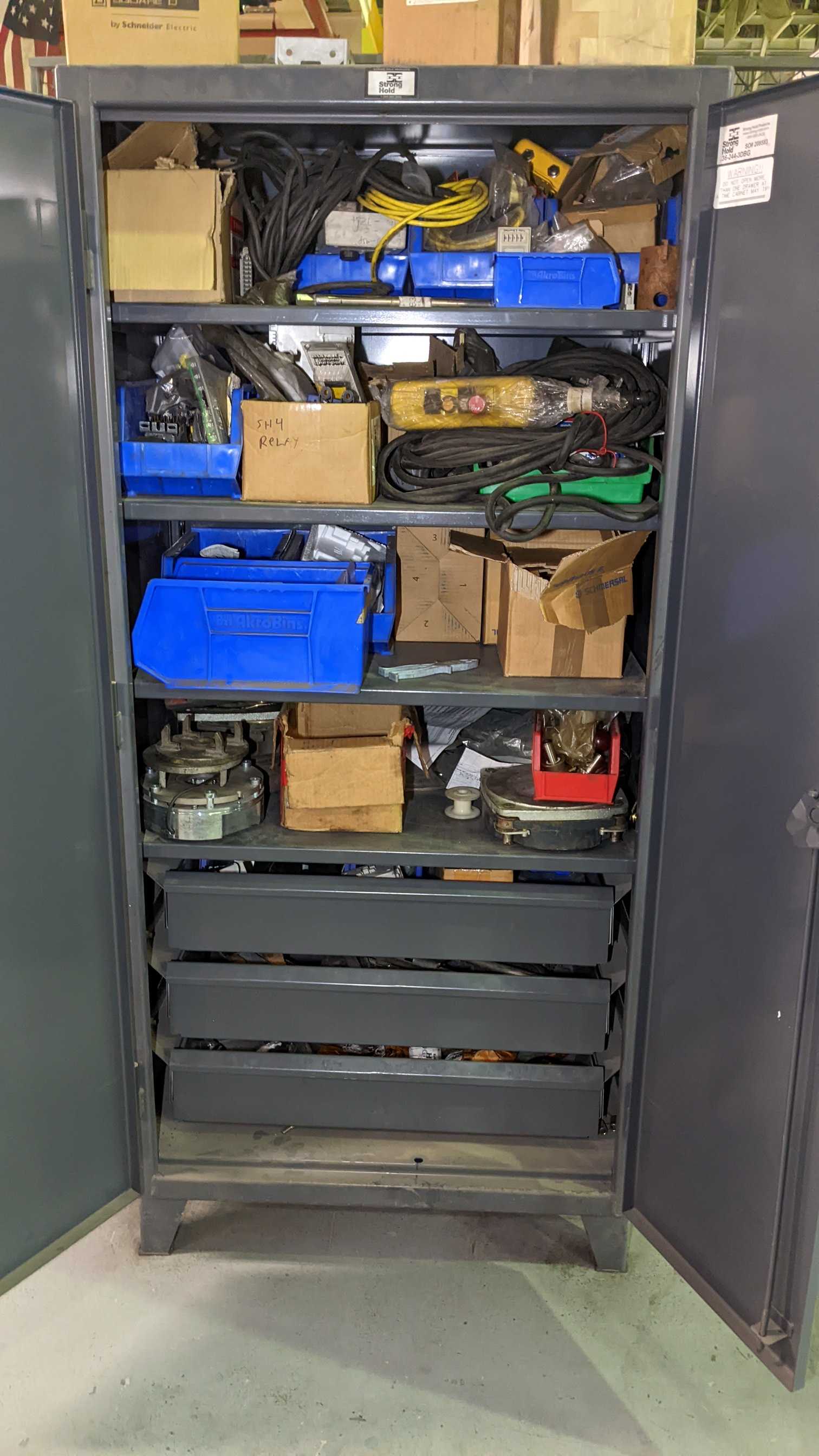 STRONG HOLD CABINET WITH CONTENTS - INDUSTRIAL PARTS