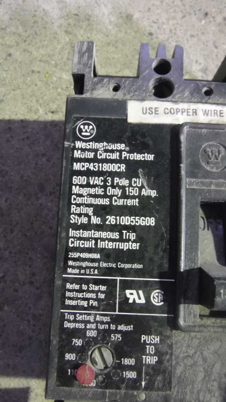 150 Amp Westinghouse Circuit Breaker - CIRCUIT BREAKERS