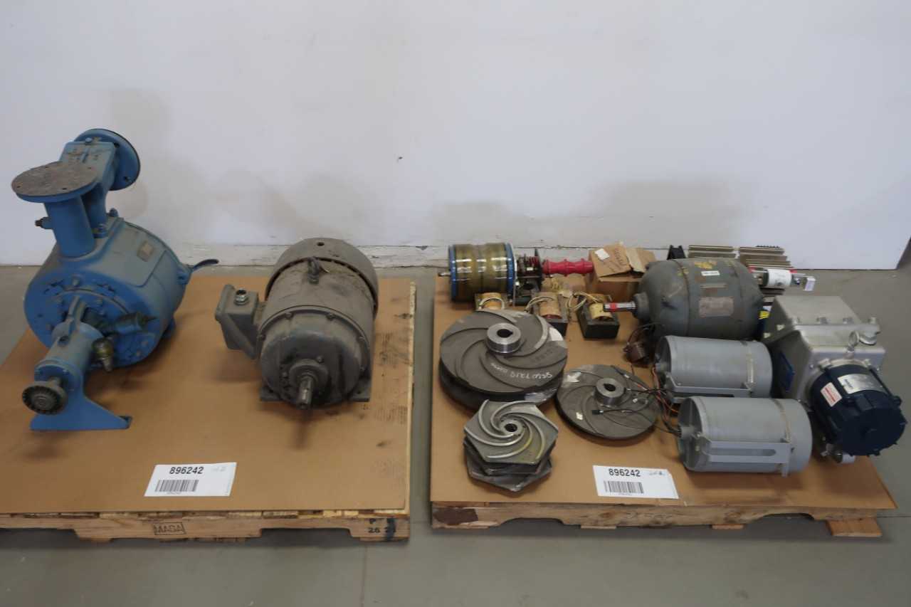 2 PALLETS OF ASSORTED VALVE ACTUATOR, PUMP IMPELLERS, BALLASTS, CENTRIFUGAL PUMP, AC MOTOR - CENTRIFUGAL PUMP