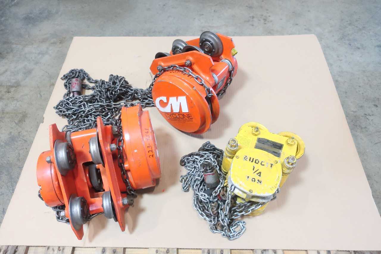 ASSORTED TROLLEY HOISTS - CYCLONE BUDCIT - LIFTING EQUIPMENT