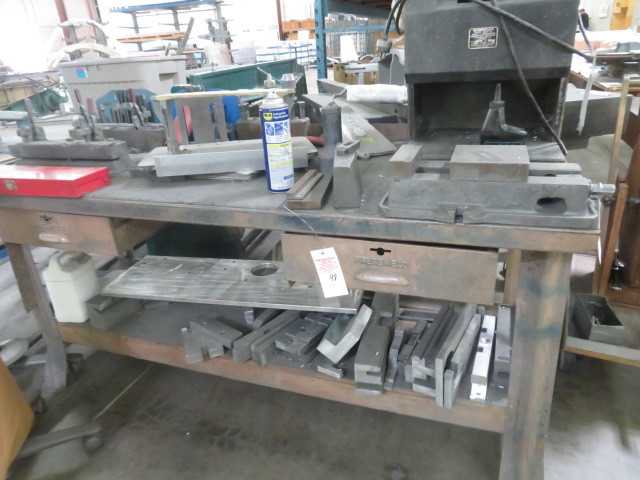 72" X 28" X 26" H Steel table, no contents - MISCELLANEOUS