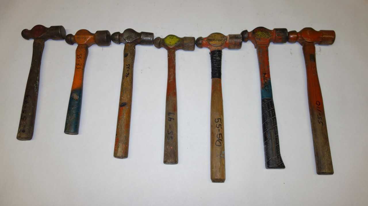 LOT OF 7 ASSORTED BALL PEEN HAMMERS - HAND TOOLS