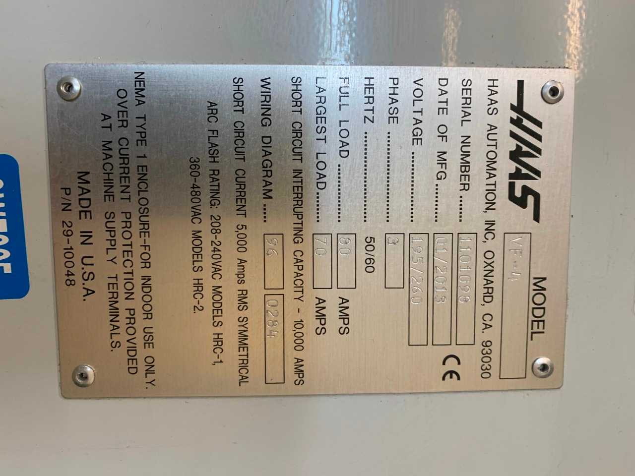 Haas VF4 CNC Vertical Machining Center 10k spindle TSC - CNC MACHINING CENTERS