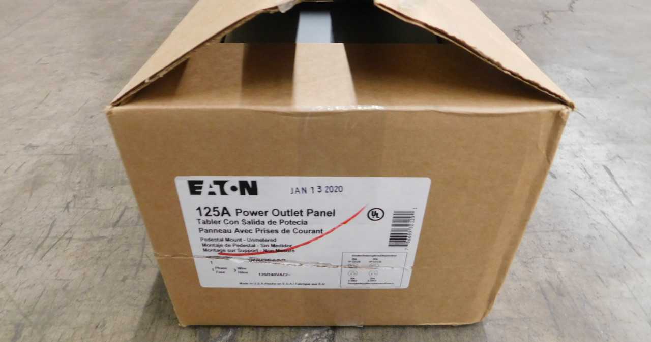 Quantity of 4 New Surplus Eaton CHU2G2GP Power Outlet Panel Unmetered 125A 120V 3 Wire - ELECTRICAL COMPONENTS
