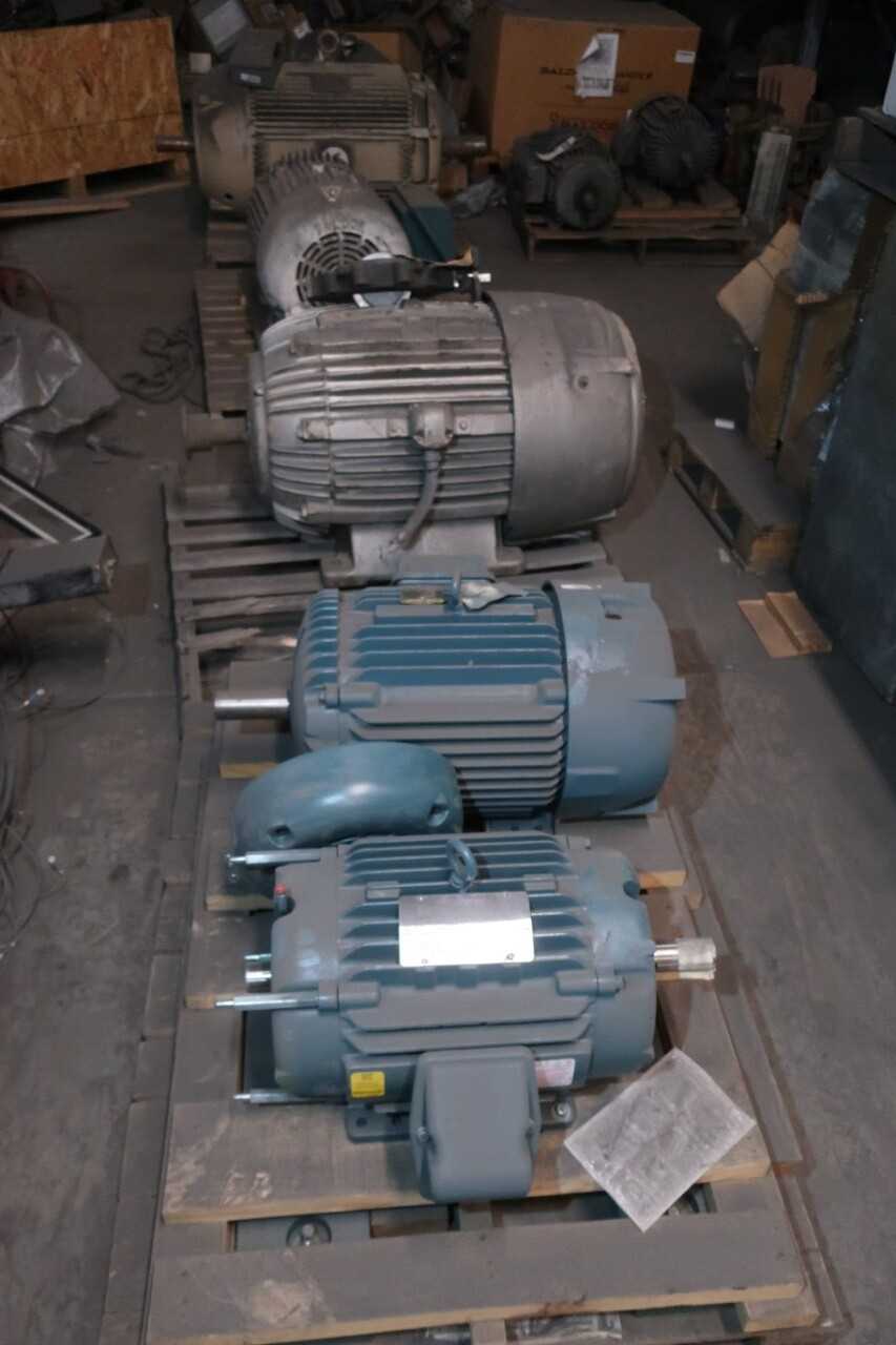 6 PALLETS OF ASSORTED AC-MOTORS, 460V-AC, BALDOR, RELIANCE - ELECTRIC MOTORS