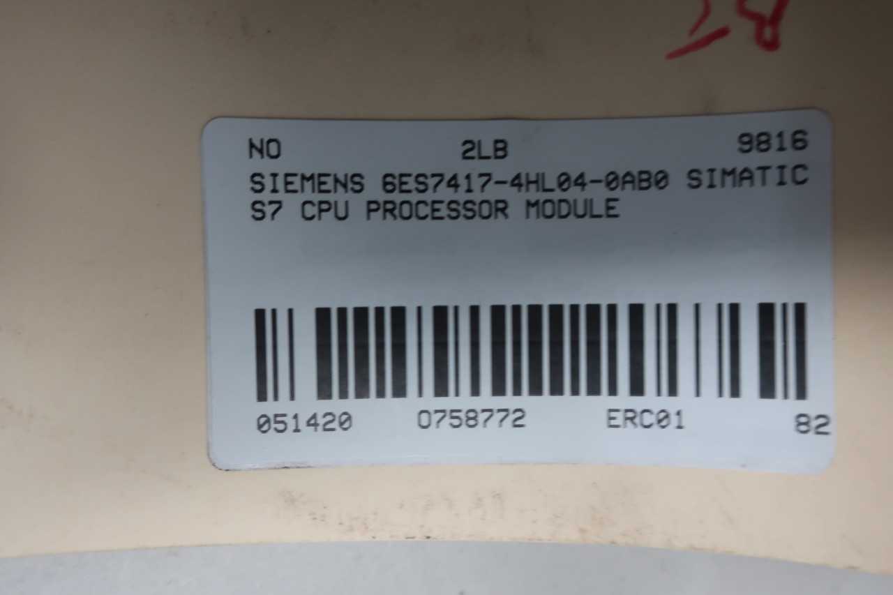 SIEMENS 6ES7417-4HL04-0AB0 SIMATIC S7 CPU PROCESSOR MODULE - AUTOMATION & CONTROLS
