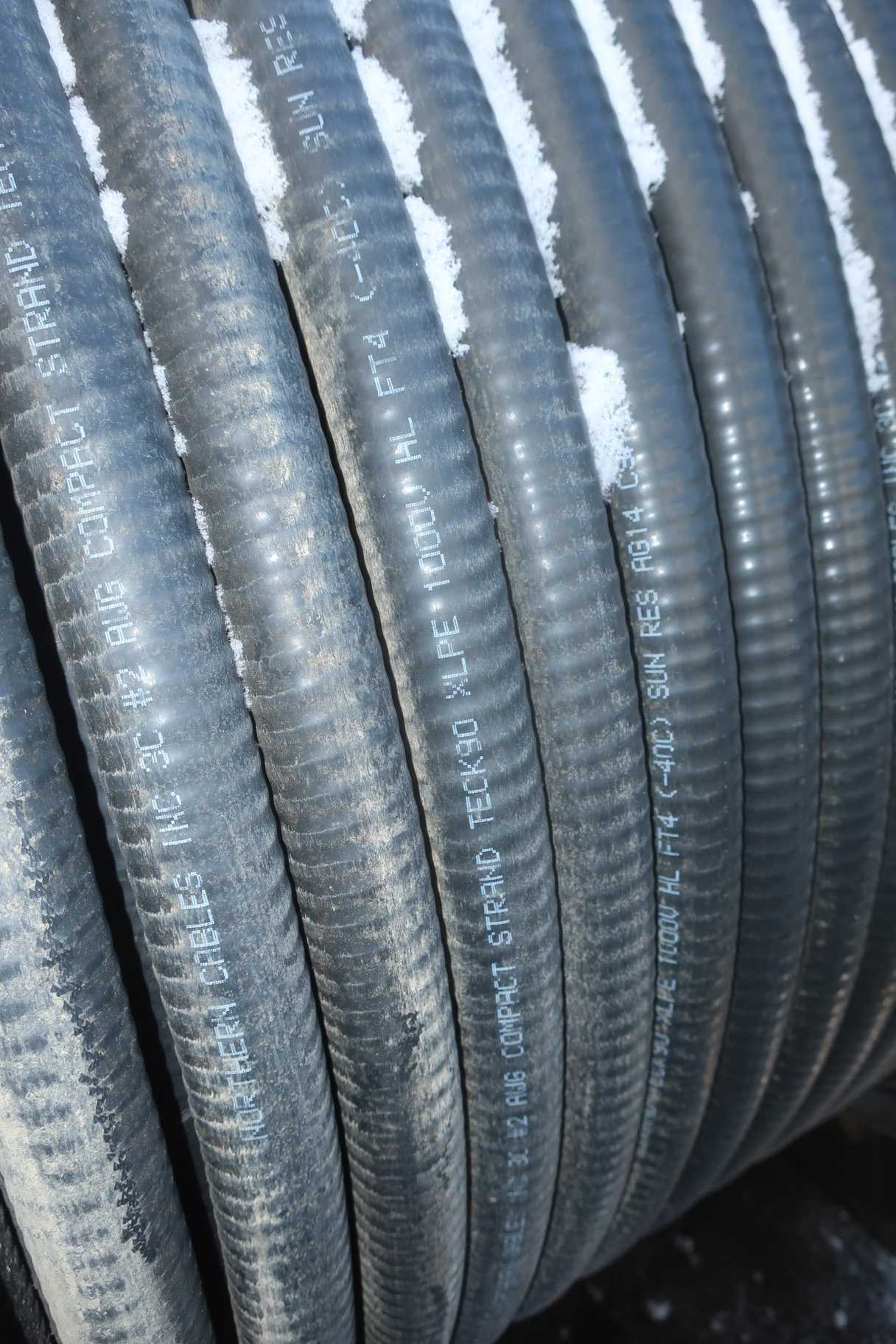 3 SPOOLS OF ASSORTED INSULATED CABLE-WIRE - ELECTRICAL COMPONENTS