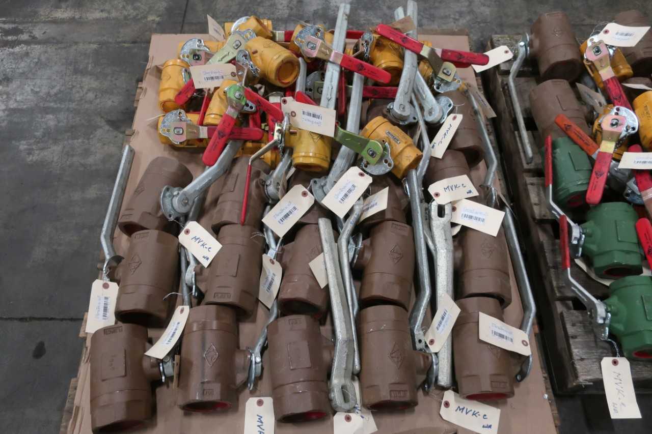 2 PALLETS OF ASSORTED KF INDUSTRIES 2IN-4IN BALL VALVES - BALL VALVE