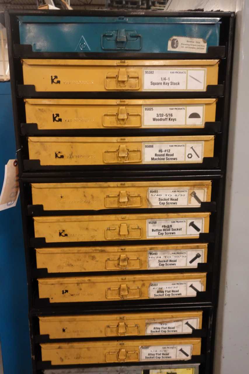 Kar Products Cabinet with assorted fasteners - TOOL STORAGE