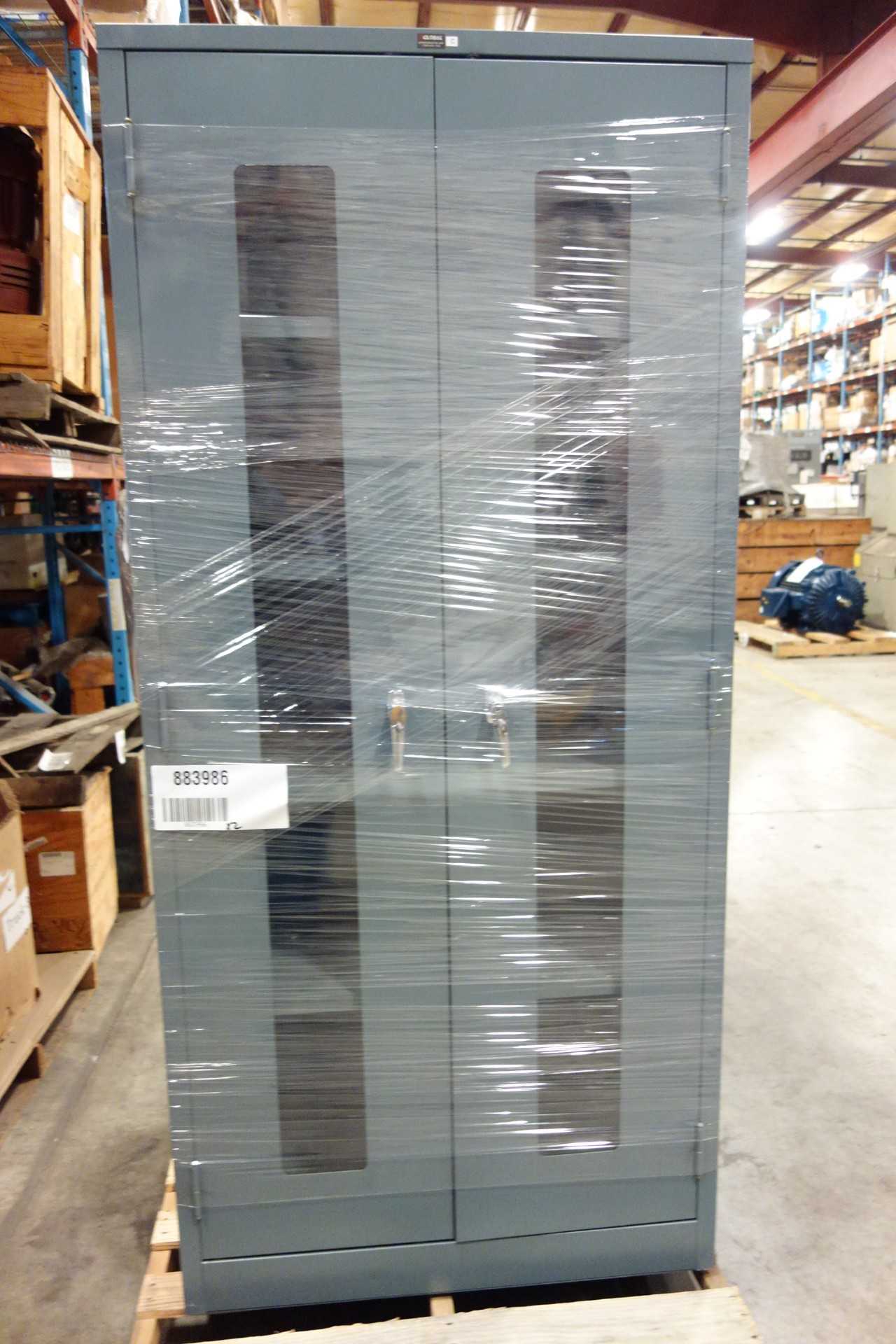 LOT OF 2 GLOBAL INDUSTRIAL CLEAR VIEW STORAGE CABINET - TOOL STORAGE