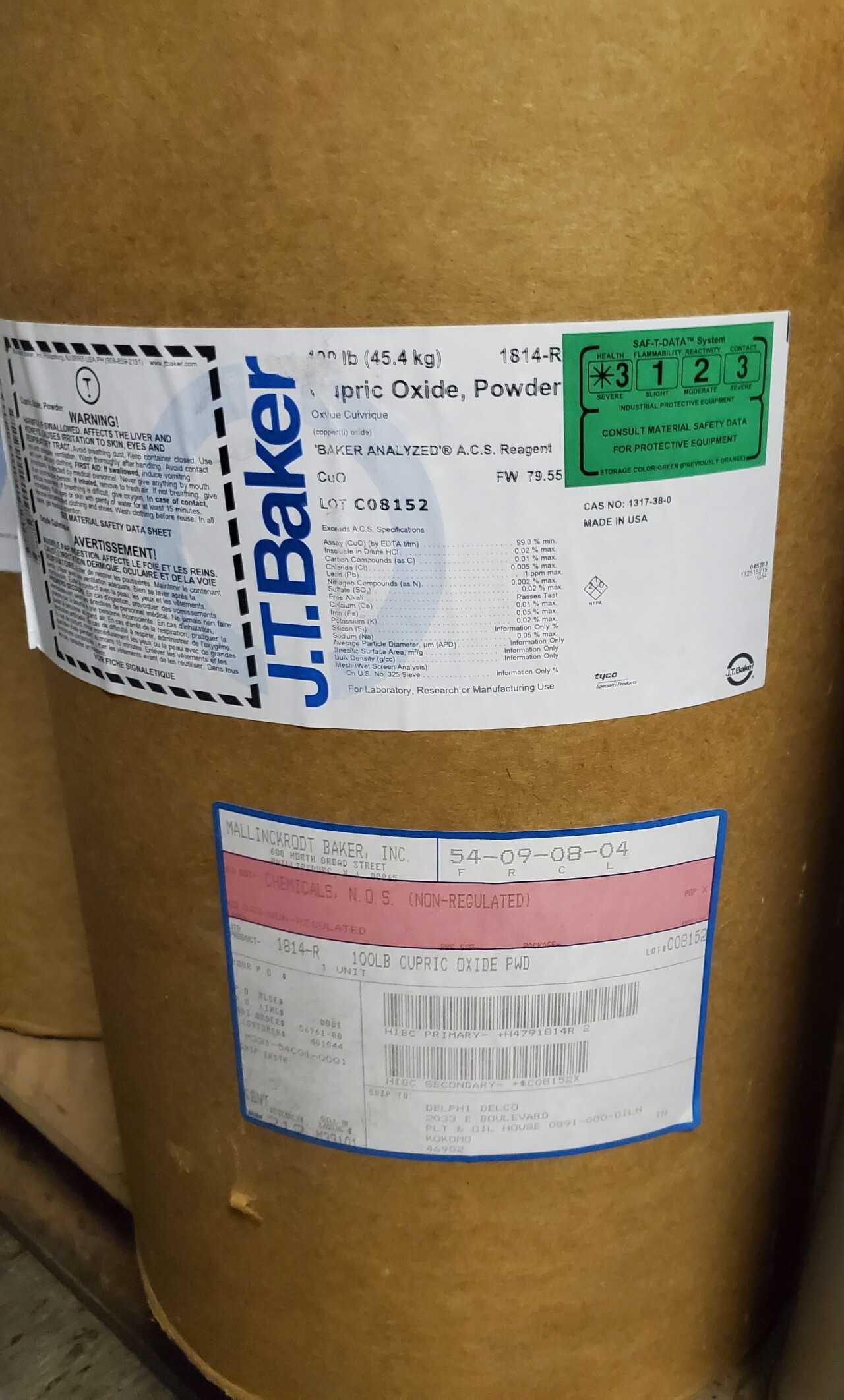 Copper Oxide - 70 pounds - WIRE MANUFACTURING EQUIPMENT
