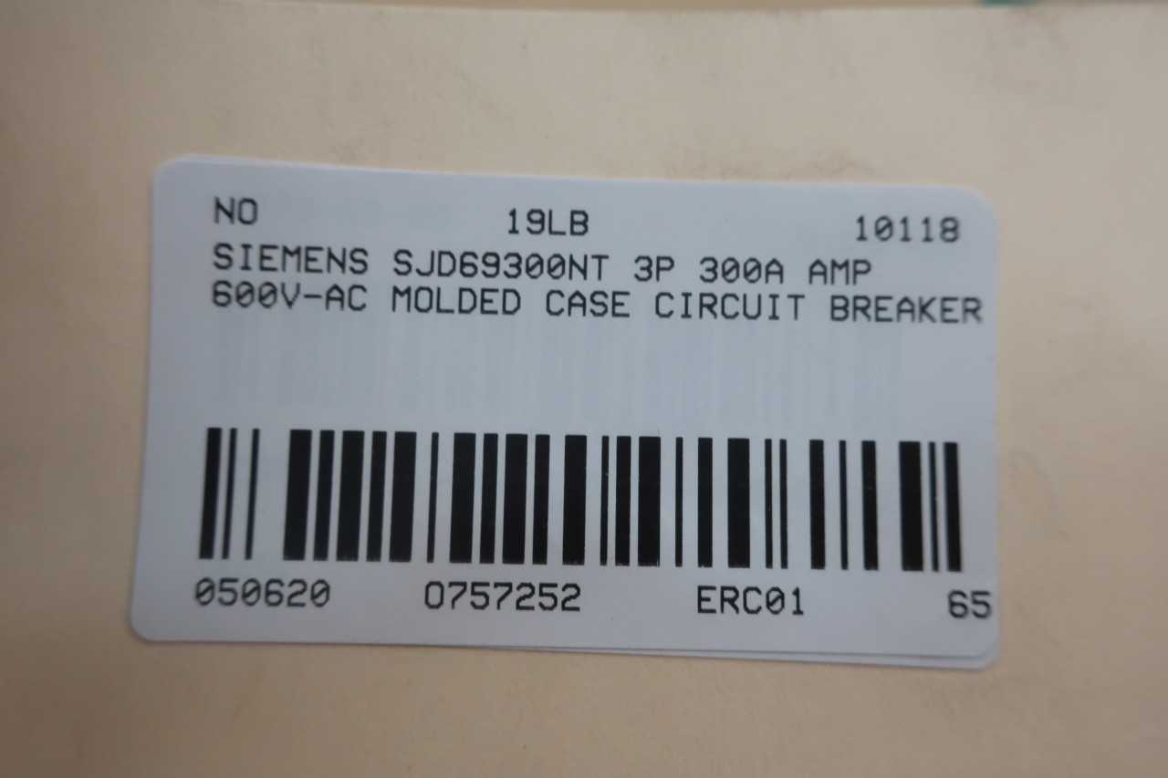 SIEMENS SJD69300NT 3P 300A AMP 600V-AC MOLDED CASE CIRCUIT BREAKER - CIRCUIT BREAKERS
