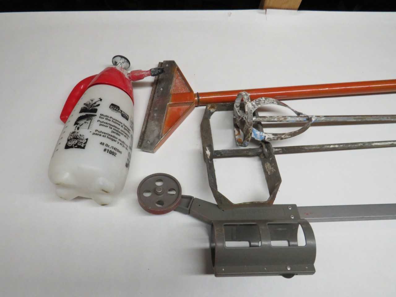 LOT OF ASSORTED PAINT RELATED SUPPLIES - CHAPIN MULTI-PURPOSE SPRAYER - ELECTRIC POWER TOOLS