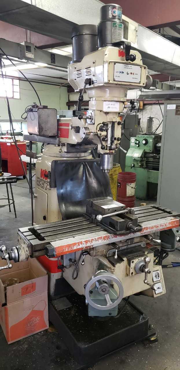 Wells Index 837 Vertical Knee Mill - Vise Not Included - MILLING MACHINES