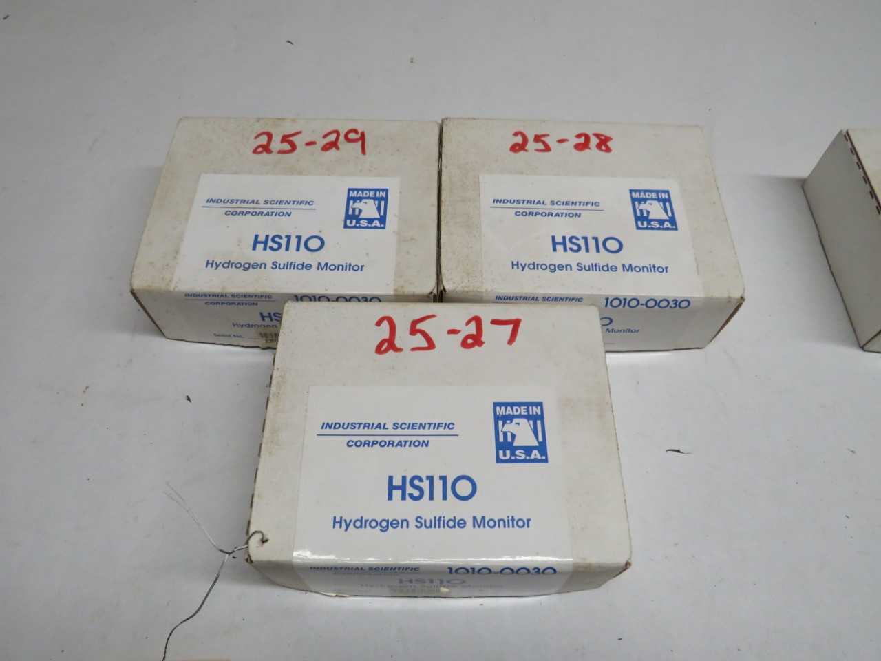 LOT OF 3 INDUSTRIAL SCIENTIFIC CORPORATION HS11O HS110 1010-0030 HYDROGEN SULFIDE MONITOR - ELECTRIC POWER TOOLS
