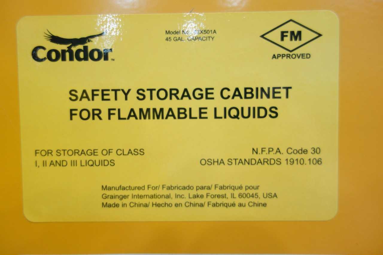 CONDOR 42X501A SAFETY STORAGE CABINET - SAFETY EQUIPMENT