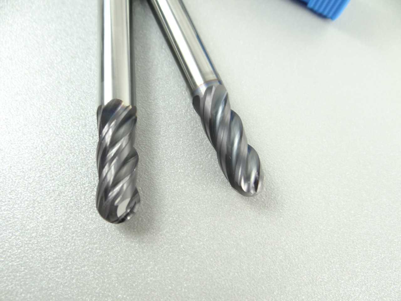 Pair of NEW SGS Solid Carbide 4 Flute Ball Nose End Mills - MACHINING ACCESSORIES & TOOLING