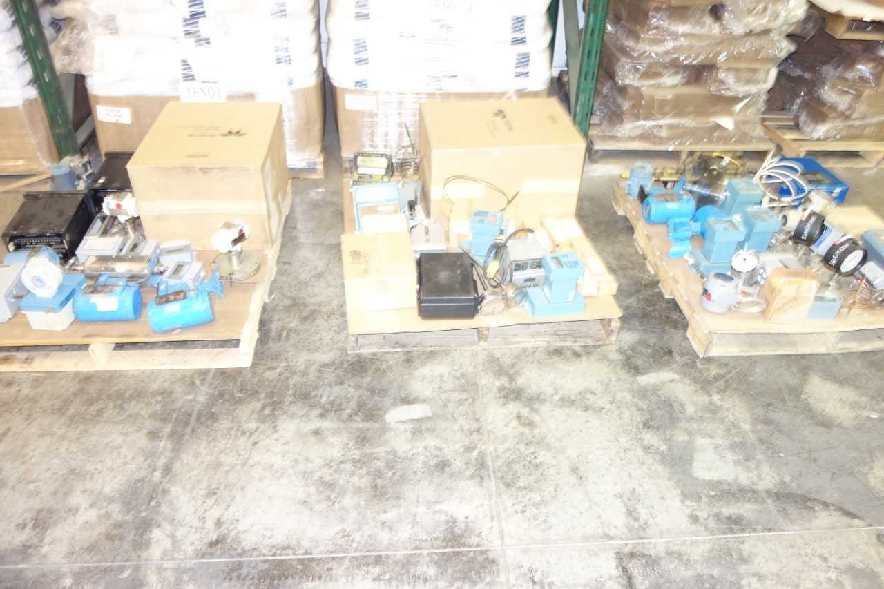 3 PALLETS OF ASSORTED FLOW METERS, SENSORS,TRANSMITTERS, THERMOMETER, TRANSDUCERS AND ACCESSORIES - INSTRUMENTATION
