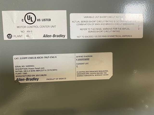 ALLEN BRADLEY POWER PANEL UNIT 2193PP-CKB518-40CM-79UT-ENG X FEEDER UNIT - ELECTRICAL COMPONENTS