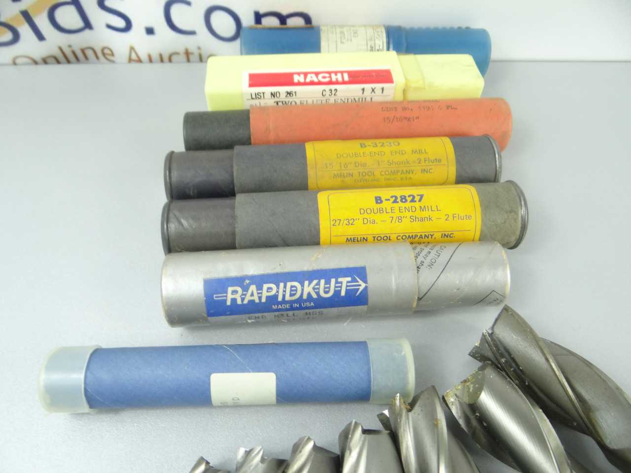 Lot of 7 NEW Assorted HSS Double End Mills - MACHINING ACCESSORIES & TOOLING