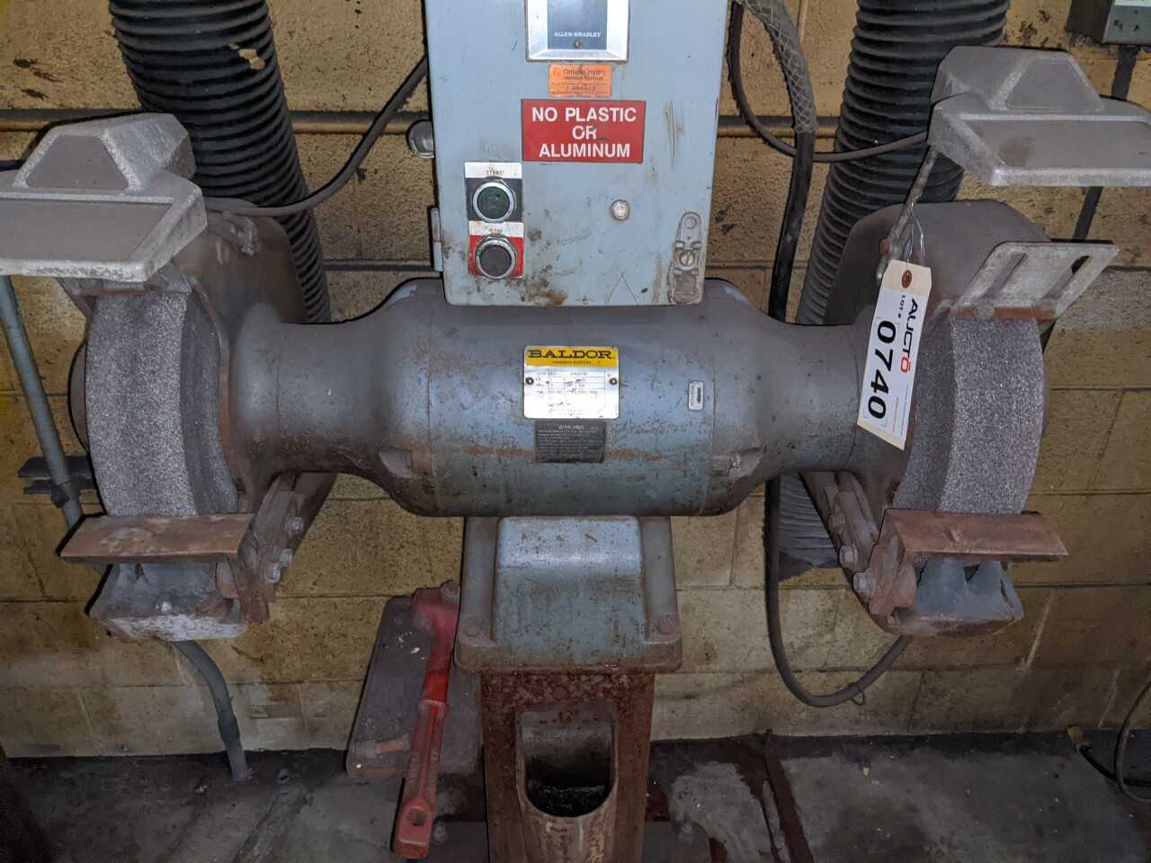 BALDOR 14" x 5-HP DOUBLE END PEDESTAL GRINDER - GRINDING MACHINES