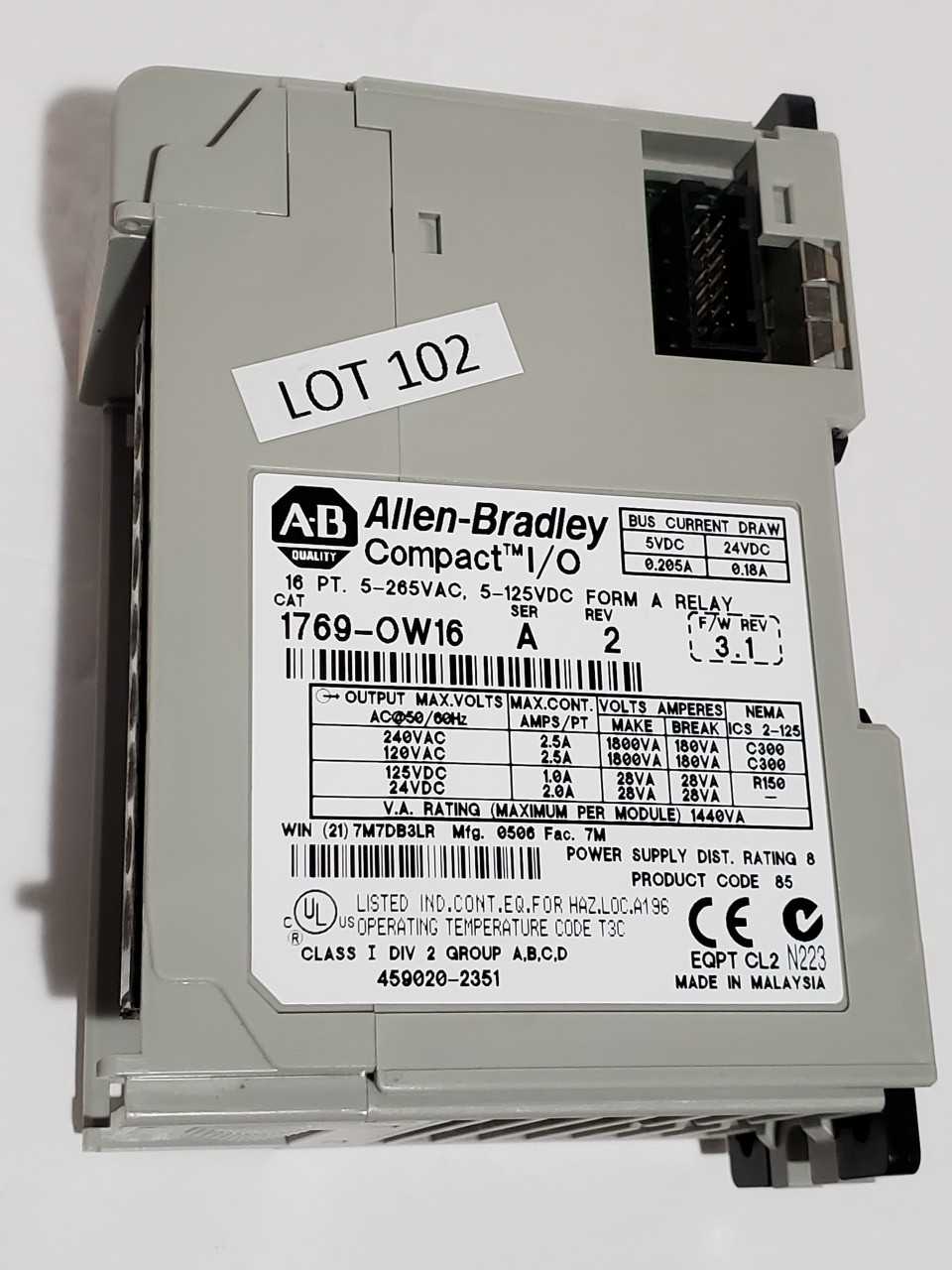 Allen Bradley Compact I/O 1769-OW16 - AUTOMATION & CONTROLS