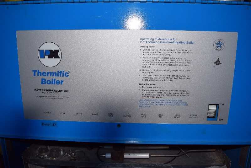 PATTERSON-KELLEY THERMIFIC GAS FIRED HEATING BOILER - MISCELLANEOUS