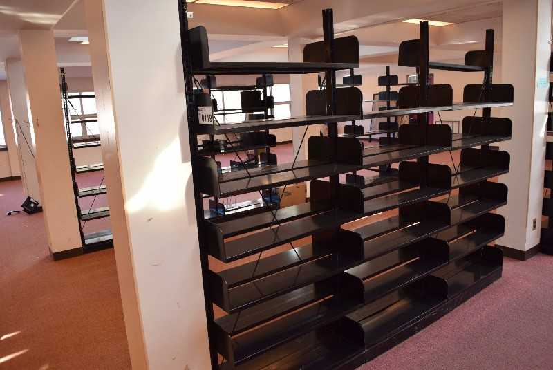 LOT OF DOUBLE SIDED LIBRARY BOOK SHELF - MISCELLANEOUS