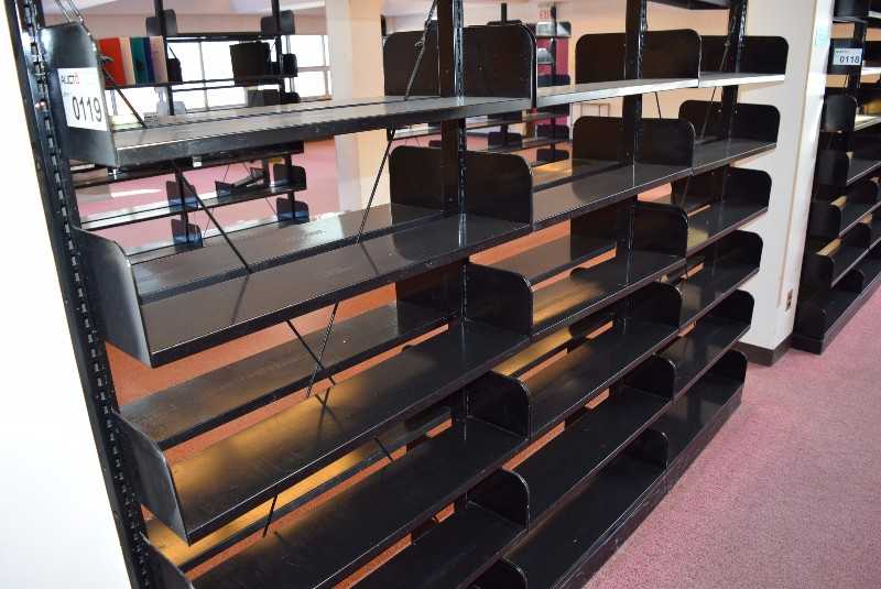 LOT OF DOUBLE SIDED LIBRARY BOOK SHELF - MISCELLANEOUS