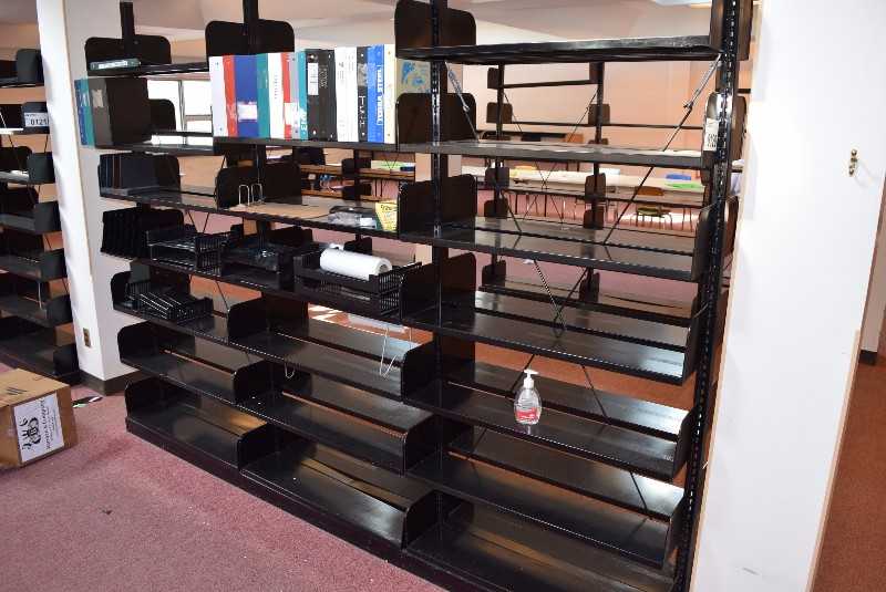 LOT OF DOUBLE SIDED LIBRARY BOOK SHELF - MISCELLANEOUS
