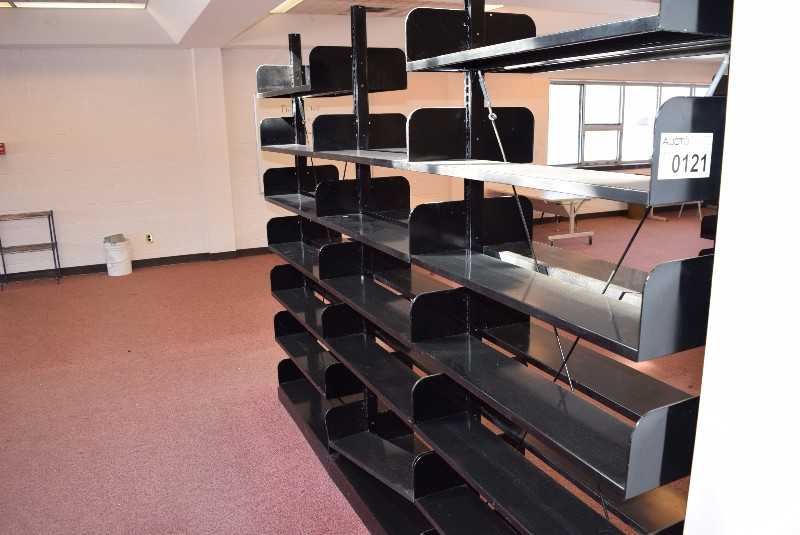 LOT OF DOUBLE SIDED LIBRARY BOOK SHELF - MISCELLANEOUS
