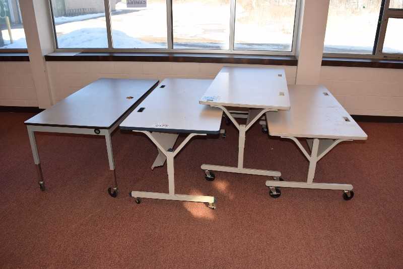 LOT OF 4 ROLLING TABLES - MISCELLANEOUS