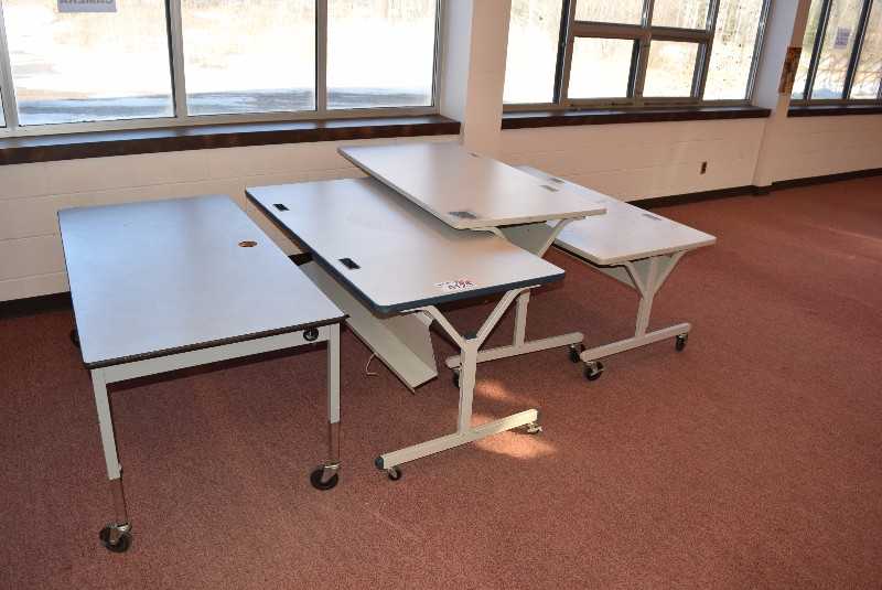 LOT OF 4 ROLLING TABLES - MISCELLANEOUS