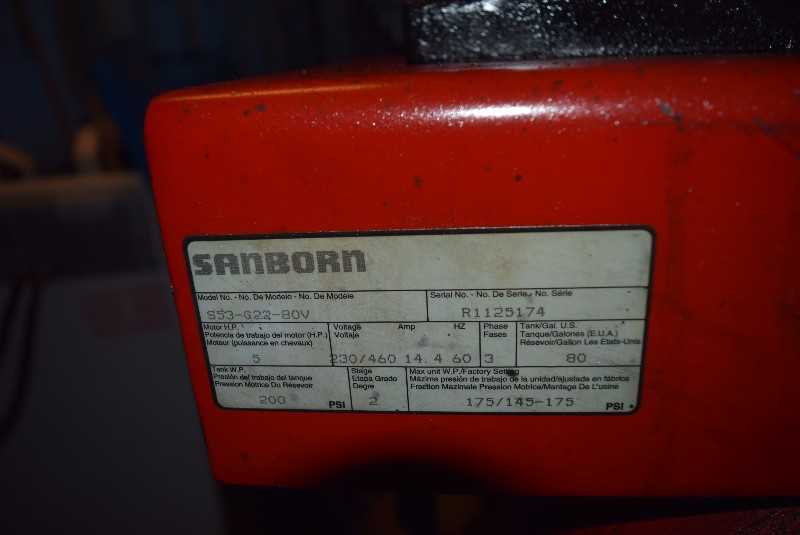 COLEMAN POWERMATE SANBORN 80 GALLONS AIR COMPRESSOR - MISCELLANEOUS