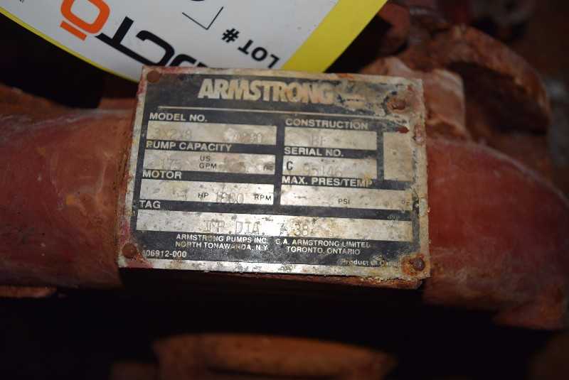 ARMSTRONG 4X3X8 CENTRIFUGAL 225 GPM 5 HP PUMP - MISCELLANEOUS