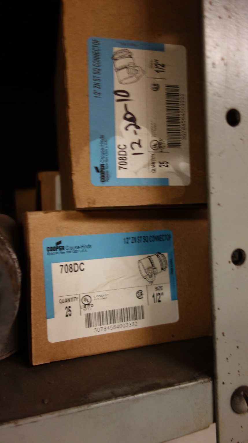 CONTENTS OF 2 SHELF COLUMNS, ASSORTED MRO, ELECTRICAL - ELECTRICAL COMPONENTS